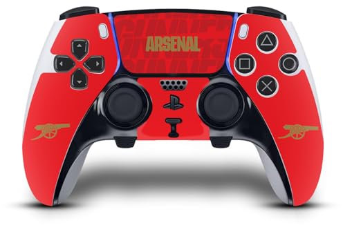 Head Case Designs Officially Licensed Arsenal FC Red and Gold Crest Logos Vinyl Sticker Gaming Skin Decal Cover Compatible With Sony PlayStation 5 PS5 DualSense Edge Controller