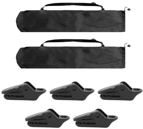 FFDHWU 2-Piece Camping Chair Storage Bag And 5-Piece Tent Windproof Clip, Portable Drawstring Storage Bag, Foldable Multifunctional Storage Bag, Outdoor Camping Equipment