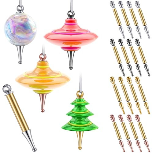 CroBlissful 20 Set Christmas Tree Ornament Woodturning Project Kit, Christmas Crafts DIY Tree Hanging Decoration Holiday Turning Kit Xmas Ornaments Making Supplies(Multicolor)
