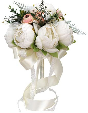 JOERBABU Künstliche Pfingstrose, Brautstrauß, Brautstrauß, Brautschmuck, mit Blume