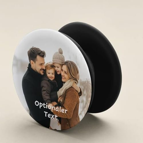 Generisch Handy-Griff personalisiert Foto Finger-Halterung Smartphone Ständer Grip Schwarz