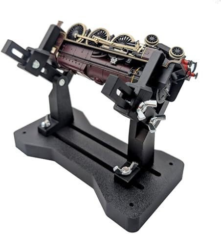 Model Train Servicing and Repair Stand. Adjustable. Gauge/Scale HO, OO, TT, N, Locomotive Maintenance Cradle (Grey)