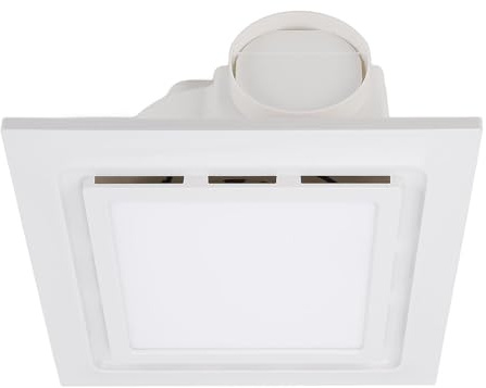 Ejoyous Ventilador de Baño con Luz, Extractor de Baño, Ventilador de Baño Silencioso, 1 Sone, Ventilación de 140 CFM, Ventilación de Ducha Montada en el Techo para 100 Pies Cuadrados, 10