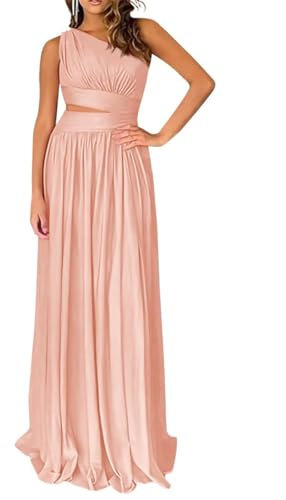 Robe de fiançailles unie longueur au sol pour femme, robes de cérémonie formelle, robes de cocktail plissées à lacets, vieux rose, 42