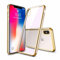 Case for iPhone X/XS(5.8) Transparent Gel Soft TPU Silicone Gel with Chrome Frame Bumper Cover for iPhone X/XS