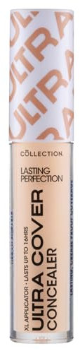 Collection Cosmetics Lasting Perfection Ultra Cover Concealer, Up to 16hr Wear, XL Applicator, Cashew Warm, 5.5ml