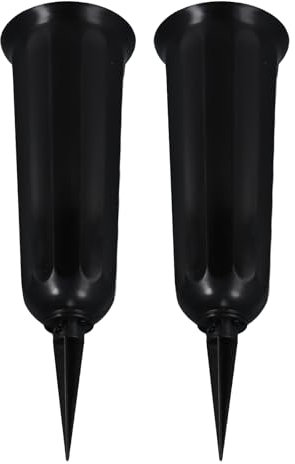 2 Pieza Florero para Tumbas y Cementerios, Jarrón Enchufable como Decoración de Tumbas, Jarrón de Cementerio con Espiga de Tierra, Resistente a la Intemperie y Heladas