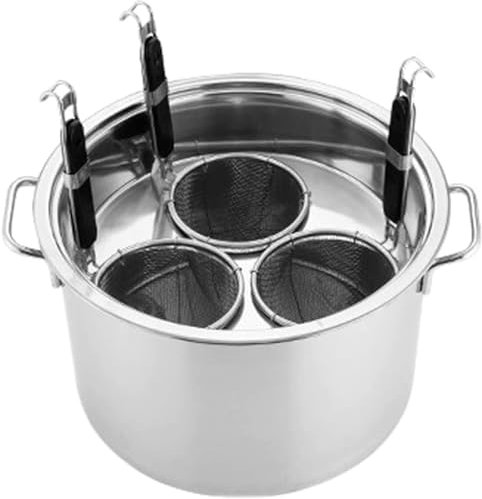Pasta Cooker with Insert Strainer Baskets, Stainless Steel Cooking Tool for Pasta, Noodles, Dumplings, and Soup