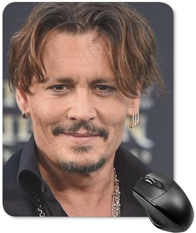 AFLJNYNN Johnny Depp Modernes Gaming-Mauspad, leicht, flexibel, Gummi, glatt, ultradünn