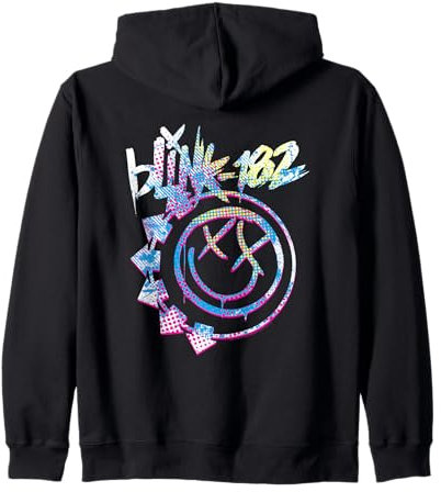 Blink 182 Colourful Inset Rock Music by Rock Off Zip Hoodie