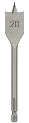 JD Brands Spade Drill Bits Set or Singles, Sizes 18mm, 20mm, 25mm, 32mm, For Softwood and Hardwood, Durable Steel, DIY and Trade Use (20mm)