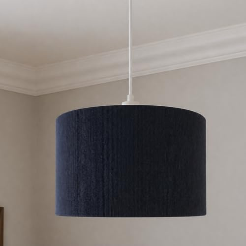 CGC Lighting Indoor Ceiling Lampshade Corduroy 30cm Matching Silk Inner (Navy Corduroy)