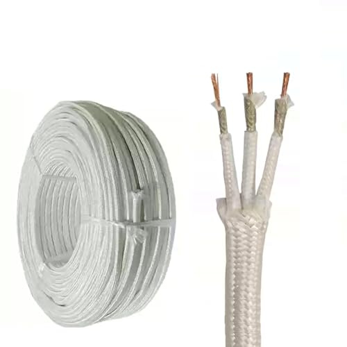 Mica Glass Fiber Electronic Wire, 3-Core Mica Insated OFC Cable Heat Resistant Fireproof 500C For Industrial Use 0.75-4mm²(100ft,2.5mm2-3c)