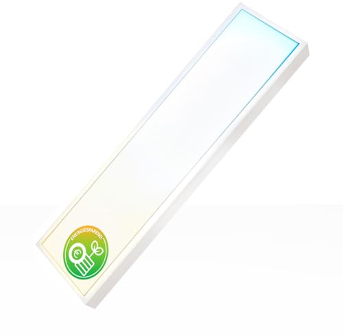 Xtend EcoLight LED Anbaupanel 150x30cm 3000/4000/6000K 3CCT UGR19 160lm/W 40W integrierter Alu Aufbaurahmen Bürodeckenleuchte Aufputz Rasterleuchte Montagerahmen Aufbau Deckenleuchte