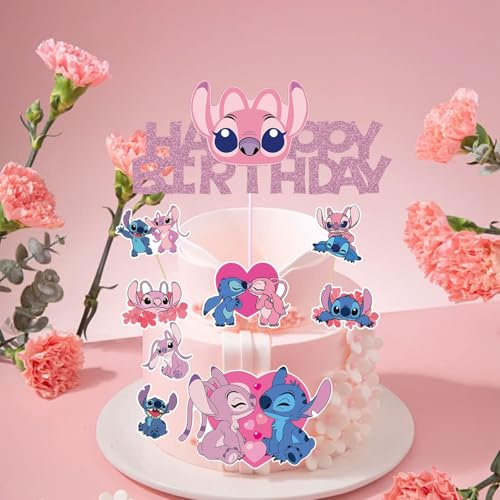 8 Decoration Gateau Anniversaire, Cupcake Toppers,Gâteau Toppers, Enfants Décoration De Fête Anniversaire pour Fête de Filles Garçons(B