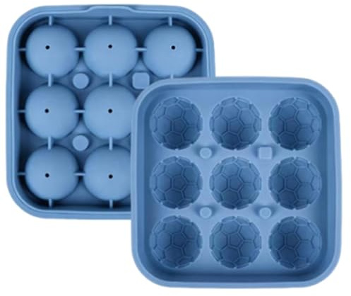 Football Ice Cube Tray | 9 Compartment Silicone Chocolate Mould Football Pattern | Freezer Ice Cube Tray | For Home Kitchen Bar Party Game Day Family Reunion Cool Whisky Cocktails