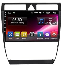 Sat Nav, Touch Screen Gps Navigator for Audi A6 C5 1997-2004 S6 1999-2004 Sat Nav for Cars & Trucks Fm Transmitter, Voice Reminder Mini Usb Tf Eu Uk Map Speeding Alarm, 4 Core 4G+64G