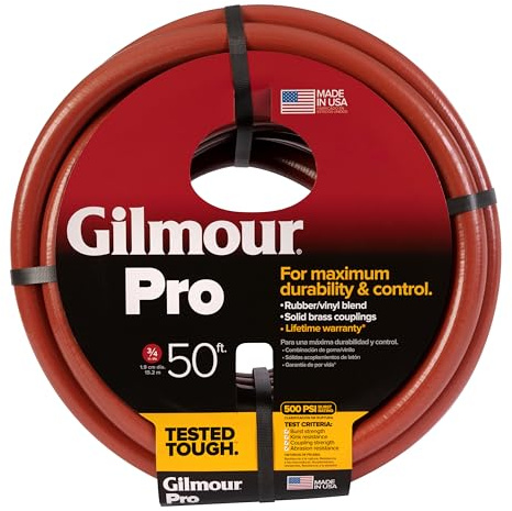 Gilmour Pro Commercial 3/4 x 50' Heavy Duty Water Hose, Durable and Kink Resistant 50 ft Garden Hose