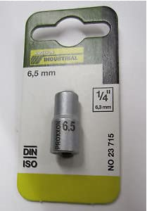 PROXXON 23715 Steckschlüsseleinsatz / Nuss 6,5mm Antrieb 6,3mm (1/4')