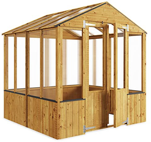BillyOh 6x6 Wooden Frame Greenhouse | Polycarbonate Glazing | Cold Frame, Durable Shed, Wooden Green House, Small Greenhouse Lincoln