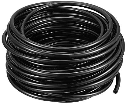 sourcing map Pneumatic Air Tubing, 6mm OD x 4mm ID 12m(39.4ft) PU Polyurethane Air Compressor Tubing Hose Pipe Black