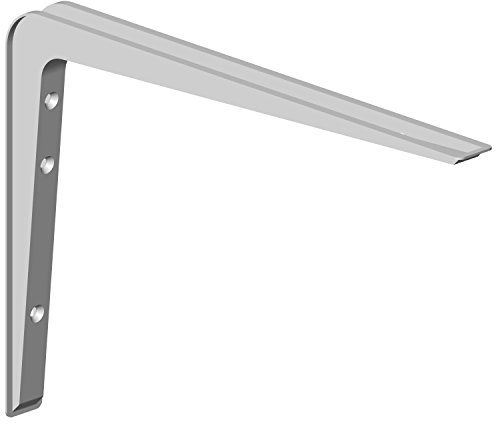 DIY Element System Wandkonsole Alido – leichte funktionelle Metall-Konsole für diverse Anwendungen, ideal für Wandregale – 220 x 320 mm, Weiß, 2 Stück