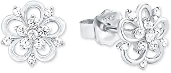 Amor 925 Sterling Silber Damen Schmuck, mit Zirkonia synth., Silber, Blume, Kommt in Schmuck Geschenk Box.