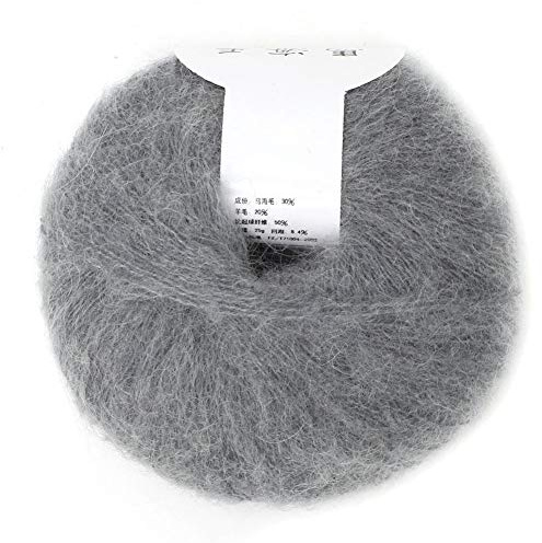 Soft Mohair Wool Knitting Yarn Warm Angora Long Wool Yarn with Crochet for Knitting Scarves Sweater Crafts(09 Rose Powder)
