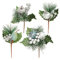 com-four® 4X Deko-Gesteck, dekorative Zweige als tolle Weihnachtsdekoration, schöner Raumschmuck, verschönert Geschenke auch für Kränze und Blumenarrangements DIY (grün - klein - mit Äpfeln)
