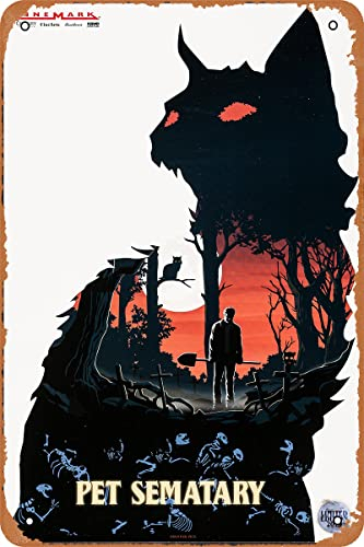 Pet Sematary Horror Film Blechschild Vintage Film Poster für Home Bar Wand Decor Metallschild Poster 20,3 x 30,5 cm