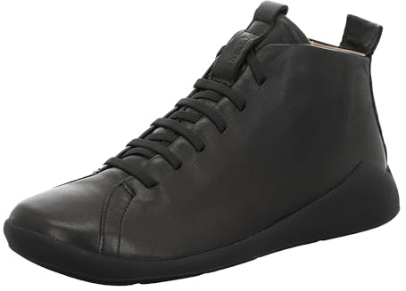 THINK! Damen DUENE chromfrei gegerbte nachhaltige Wechselfußbett Slipper, 0000 SCHWARZ, 39.5 EU