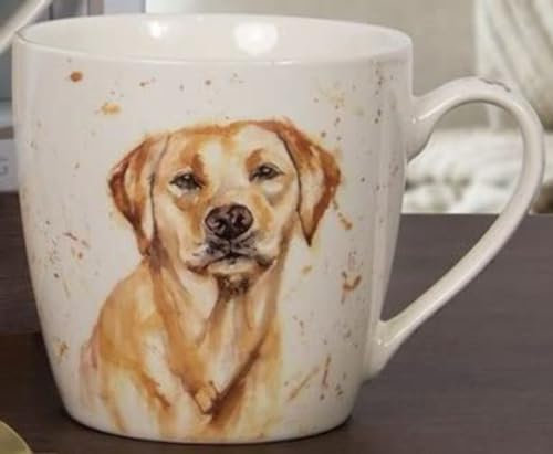 The Leonardo Collection LP34083 Ceramic Mug | Gold Labrador design | 1 Pc, White