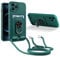JMstore Coque Cordon de Collier Compatible avec iPhone 12 Pro, 360°Anneau Support avec Fente Carte Protection de la caméra Silicone Case-Vert
