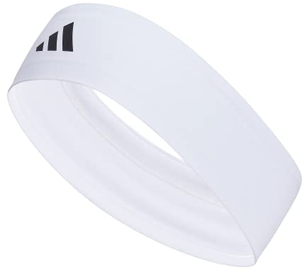 adidas Alphaskin Elastic Headband, White/Black/2, One Size