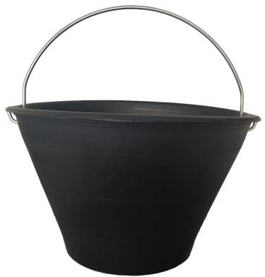 Secchio per Muratore in Pvc con manico zincato MADE in ITALY colori assortiti (NERO - 8 LT)