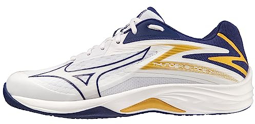Mizuno Unisex Volleyball Shoes, White Blueribbon Mp Gold, 44 EU