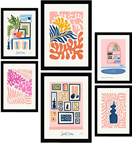 Nacnic Set de 6 Posters Minimalismo en Colores Pastel. Dulce hogar. Láminas de Paisajes y Naturaleza para el Diseño y Decoración de Interiores. Tamaños A3 & A4, sin marcos.