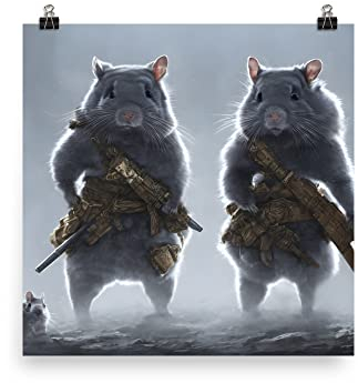 Chinchilla Warriors Poster Fantasy Art w Chinchillas Funny Chinchilla Gift Dark Fantasy Art Chinchilla Wall Art