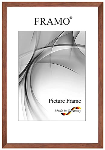 FRAMO Holz Bilderrahmen Schmal 25 x 30 cm aus Massivholz | Braun Wenge | Farbe/Größe wählbar | Rahmen für Poster | Puzzle | Foto collage N°076