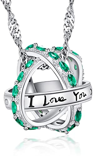 AENEAS Ich liebe dich Kette Sterling Silber Meine Tochter kette Geschenk der Liebe zu Tochter, Freundin, Mutter 18+2 mit Geschenk-Box