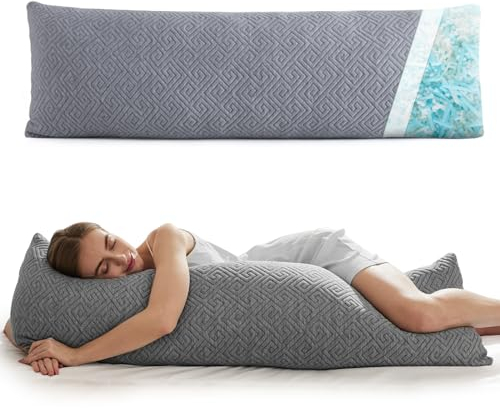 NOFFA Almohada para Dormir de Lado con Espuma Viscoelástica Triturada Almohada Larga para Abrazar Almohada Cama 39 x 137 Almohada Embarazada Almohada de Cuerpo Cojin de Apoyo y Maternidad para Mujeres