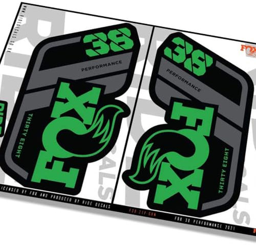 Fox 38 Performance 2021 Gabel-Aufkleber – Grün – lizenziert von Fox Matt