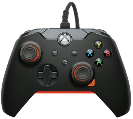 PDP 049-012-GO Gaming Controller Black, Orange USB Gamepad Analogue/Digital PC, Xbox, Xbox One X, Xbox Series S, Xbox Series X