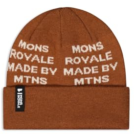 Mons Royale Mccloud Graphic Beanie Braun - Merino Lässige moderne Merino Beanie, Größe One Size - Farbe Copper