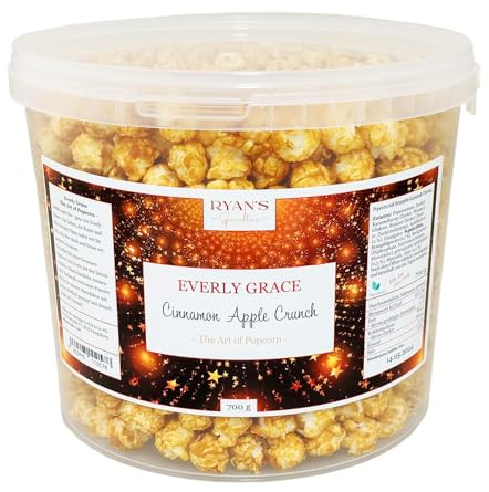 Everly Grace Popcorn – Cinnamon Apple Crunch, 600 g – Popcorneimer mit Äpfeln und Zimt aus unserer Manufaktur in Augsburg