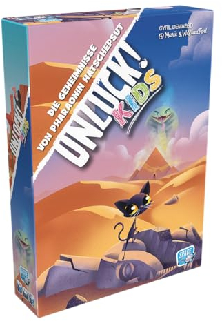 Asmodee, Unlock! Kids – Die Geheimnisse von Pharaonin Hatschepsut, Kinderspiel, Rätselspiel, 1-4 Spieler, Ab 6+ Jahren, 20 Minuten, Deutsch