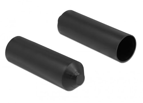 DeLOCK Endkappen mit Innenkleber, 80 x 25 mm, 2 Stück, Schwarz, Marke: