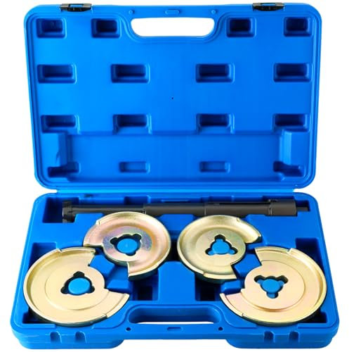 weyleity Coil Strut Spring Compressor Set | 5PCS Front Rear Suspension Tool Interchangeable Fork Coil Extractor Set Telescopic Repair Tool Kit Compatible with Mercedes Benz (Golden)