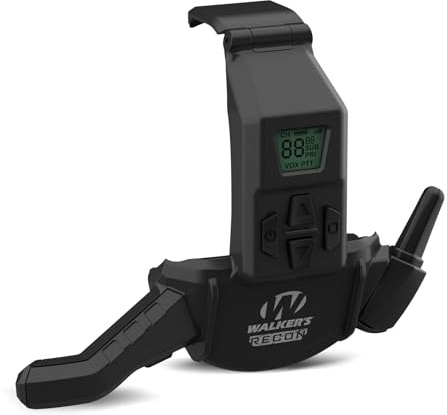 Walker's Recon Walkie-Talkie Hybrid Comms| Bluetooth GPRS Wireless 3-Mile Distance Range Shooting Outdoor Communicator for Recon Shooting Muffs, 3 AAA Batteries Included