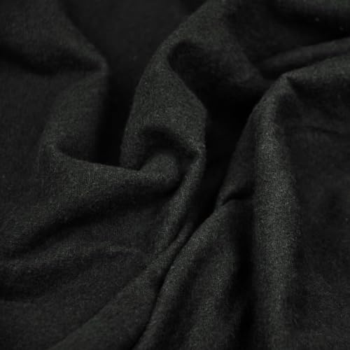 Textrend - Einfarbiger Flanellstoff - Antiallergisch - Textil 1x1,60m - Meterware - Schneidern (Schwarz)